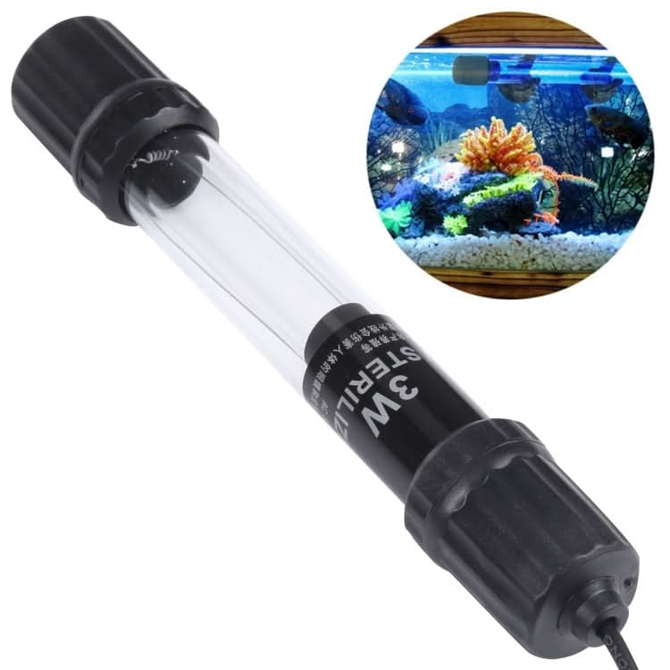 UV-003 3W Ultraviolet Germicidal Lamp Disinfection Light for Aquarium, EU Plug - Reluova