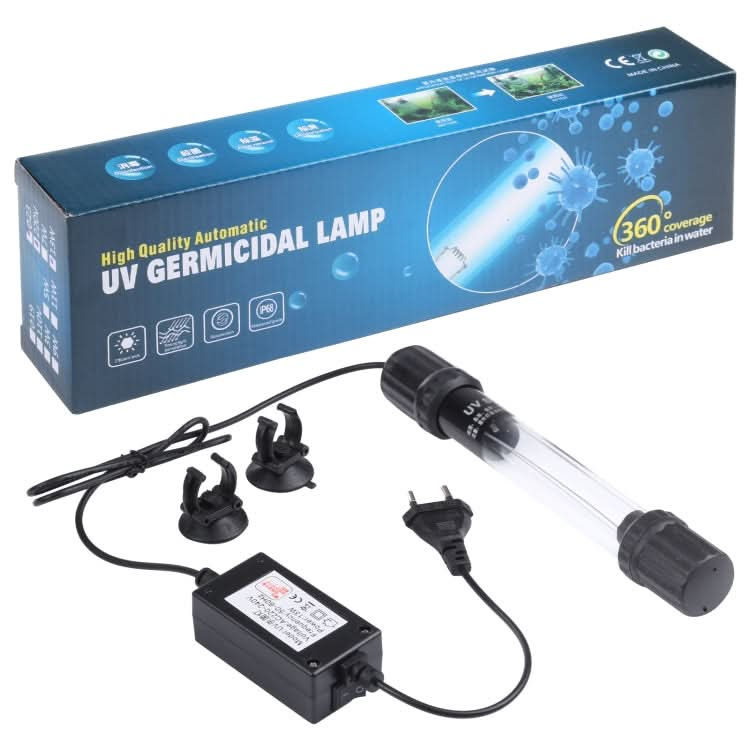 UV-007 7W Ultraviolet Germicidal Lamp Disinfection Light for Aquarium, EU Plug - Reluova