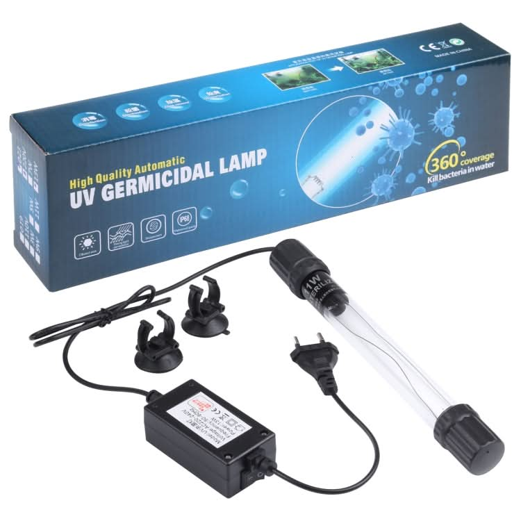 UV-011 11W Ultraviolet Germicidal Lamp Disinfection Light for Aquarium, EU Plug - Reluova