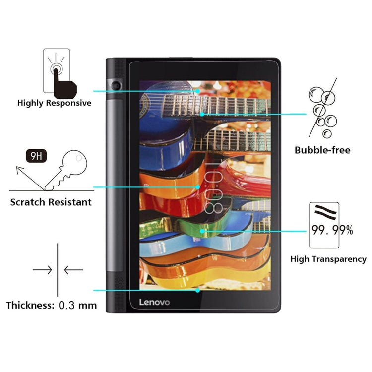 75 PCS for Lenovo YOGA Tab 3 10 inch / YT3-X50F 0 0.3mm 9H Hardness Tempered Glass Screen Film