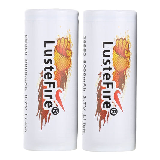 LusteFire 2 PCS 8000mAh 3.7V 26650 Lithium Rechargeable Battery with PCB My Store