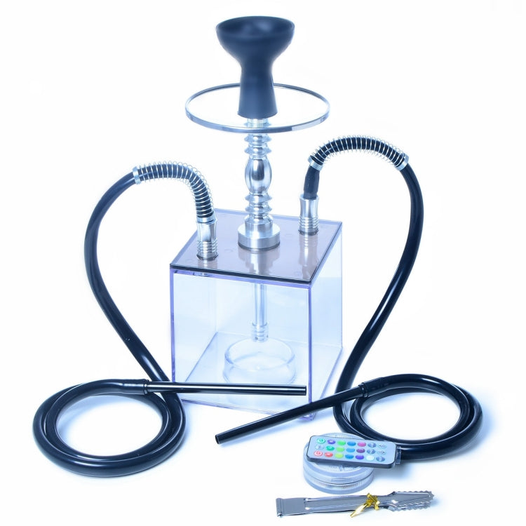 Cube Acrylic Double Pipe Hookah Set My Store