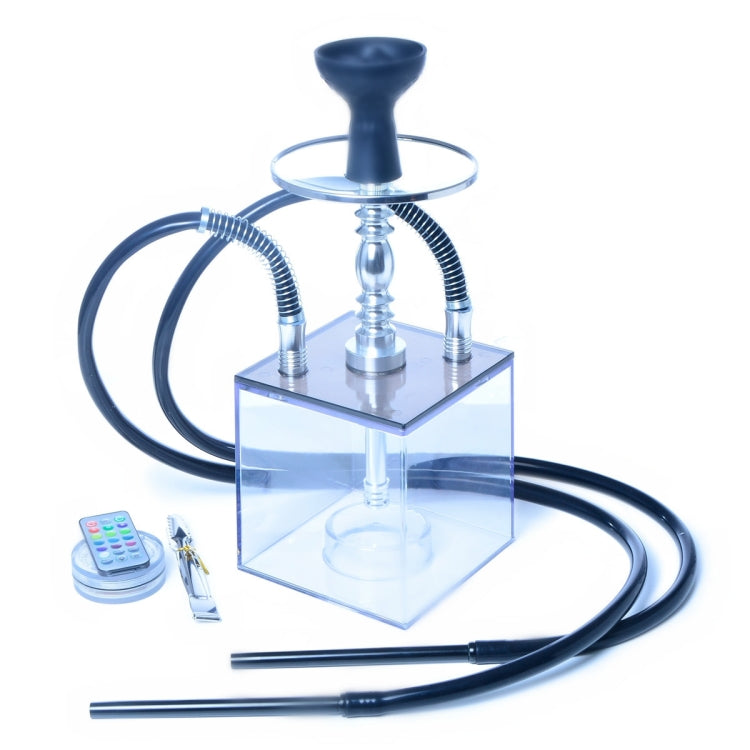 Cube Acrylic Double Pipe Hookah Set My Store