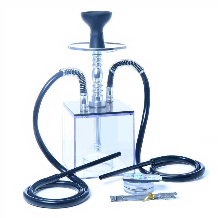 Cube Acrylic Double Pipe Hookah Set My Store