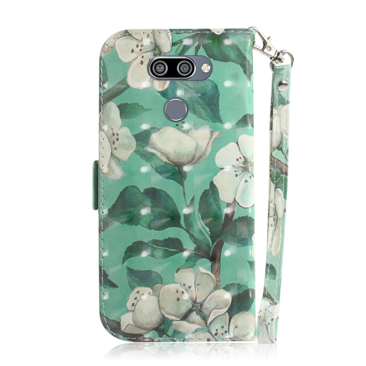 3D Painting Watercolor Flower Pattern Coloured Drawing Horizontal Flip Leather Case for LG K50, with Holder & Card Slots & Wallet-Reluova