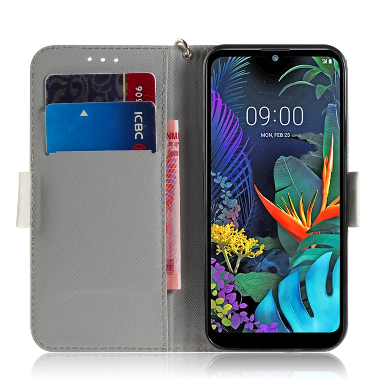 3D Painting Watercolor Flower Pattern Coloured Drawing Horizontal Flip Leather Case for LG K50, with Holder & Card Slots & Wallet-Reluova