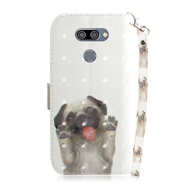 3D Painting Pug Pattern Coloured Drawing Horizontal Flip Leather Case for LG K50, with Holder & Card Slots & Wallet-Reluova