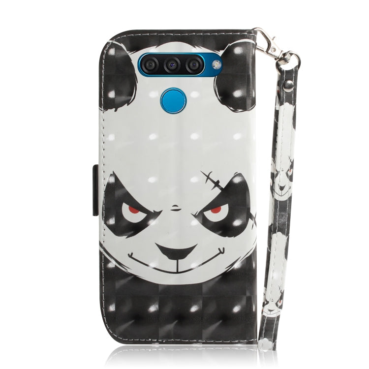 3D Painting Angry Bear Pattern Coloured Drawing Horizontal Flip Leather Case for LG Q60, with Holder & Card Slots & Wallet-Reluova