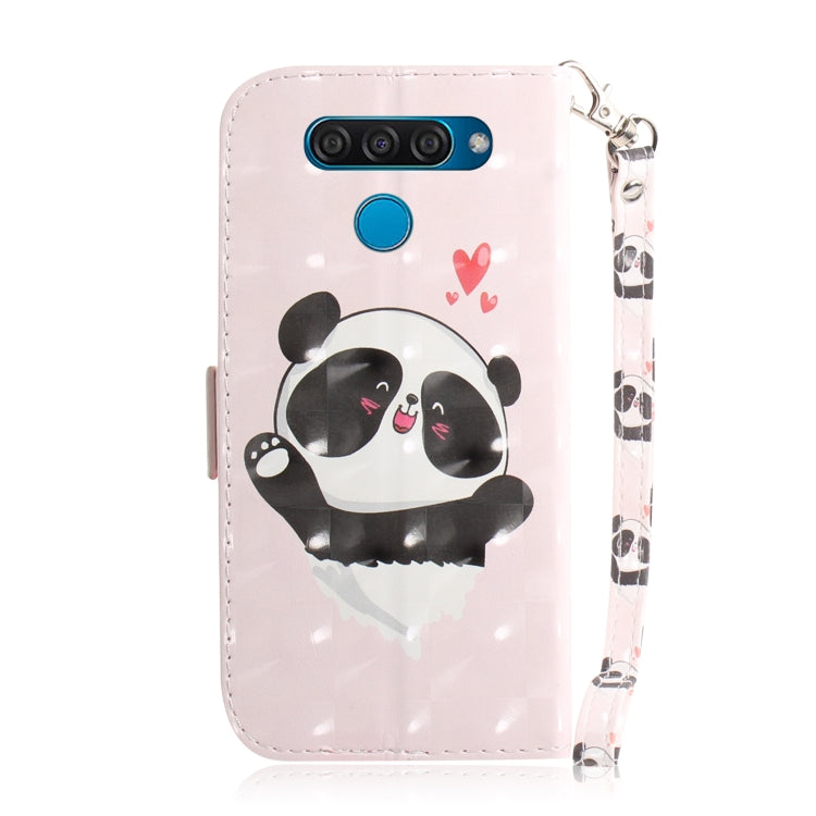 3D Painting Love Bear Pattern Coloured Drawing Horizontal Flip Leather Case for LG Q60, with Holder & Card Slots & Wallet-Reluova