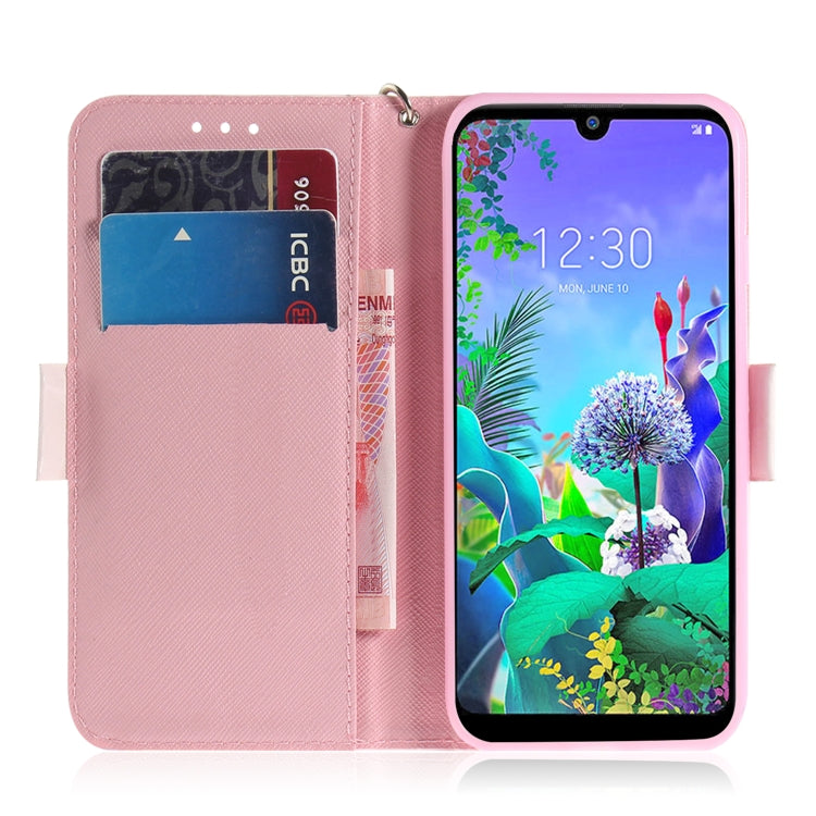 3D Painting Love Bear Pattern Coloured Drawing Horizontal Flip Leather Case for LG Q60, with Holder & Card Slots & Wallet-Reluova