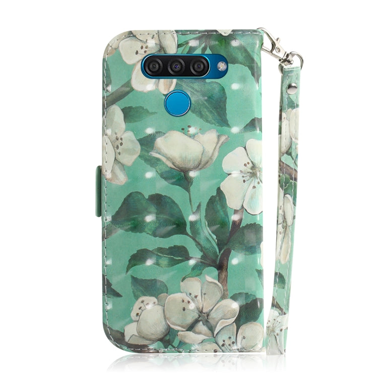 3D Painting Watercolor Flower Pattern Coloured Drawing Horizontal Flip Leather Case for LG Q60, with Holder & Card Slots & Wallet-Reluova