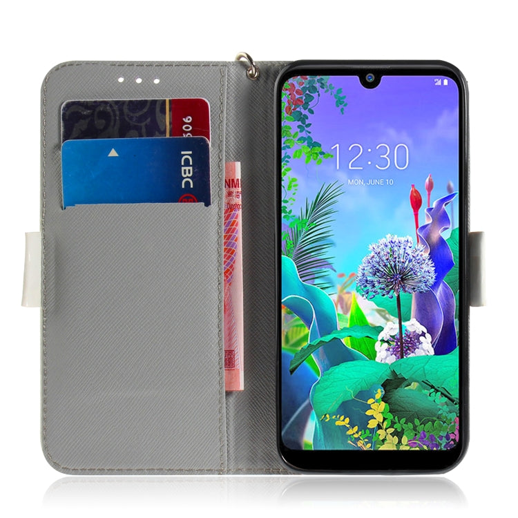 3D Painting Watercolor Flower Pattern Coloured Drawing Horizontal Flip Leather Case for LG Q60, with Holder & Card Slots & Wallet-Reluova