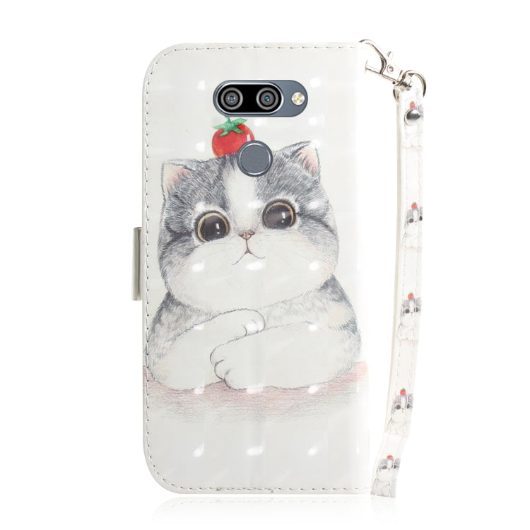 3D Painting Cute Cat Pattern Coloured Drawing Horizontal Flip Leather Case for LG K50, with Holder & Card Slots & Wallet-Reluova