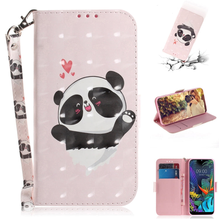 3D Painting Love Bear Pattern Coloured Drawing Horizontal Flip Leather Case for LG K50, with Holder & Card Slots & Wallet-Reluova