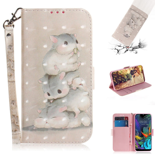 3D Painting Three Squirrels Pattern Coloured Drawing Horizontal Flip Leather Case for LG K50, with Holder & Card Slots & Wallet-Reluova