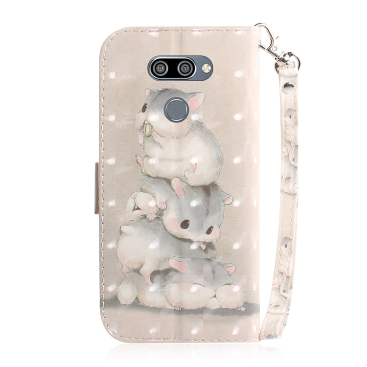 3D Painting Three Squirrels Pattern Coloured Drawing Horizontal Flip Leather Case for LG K50, with Holder & Card Slots & Wallet-Reluova