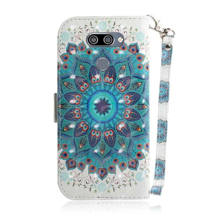 3D Painting Peacock Wreath Pattern Coloured Drawing Horizontal Flip Leather Case for LG K50, with Holder & Card Slots & Wallet-Reluova