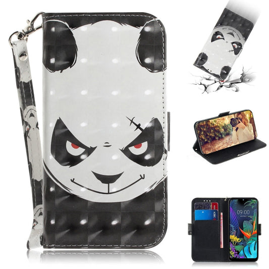 3D Painting Angry Bear Pattern Coloured Drawing Horizontal Flip Leather Case for LG K50, with Holder & Card Slots & Wallet-Reluova