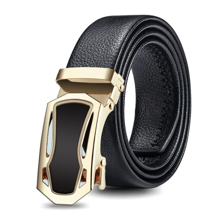 Dandali GD835 Men Automatic Buckle Double Edge Wrapping Leather Belt Waistband, Length: 120cm Reluova