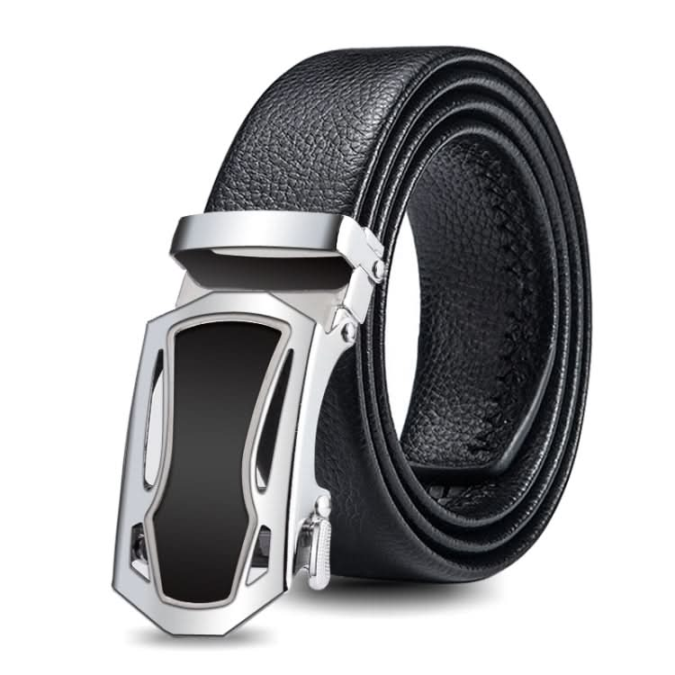 Dandali GD835 Men Automatic Buckle Double Edge Wrapping Leather Belt Waistband, Length: 120cm Reluova