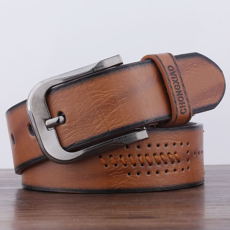 Dandali XX818 Men Fashion Retro Leather Belt Waistband, Length: 110cm Reluova