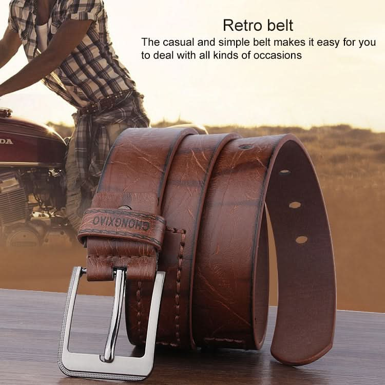 Dandali XX819 Men Retro Pin Buckle Leather Belt Waistband, Length: 110cm Reluova