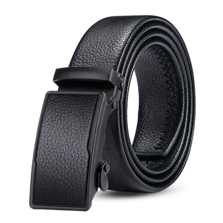 Dandali GD828 Litchi Texture S Shape Men Automatic Buckle Leather Belt Waistband, Length: 120cm Reluova