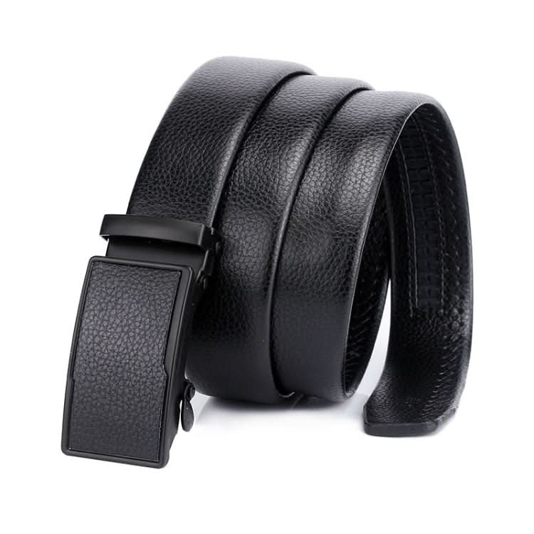 Dandali GD828 Litchi Texture S Shape Men Automatic Buckle Leather Belt Waistband, Length: 120cm Reluova