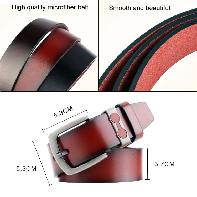 Dandali L8026 Men Casual Antique Alloy Buckle Leather Belt Waistband, Size: 110-125cm Reluova