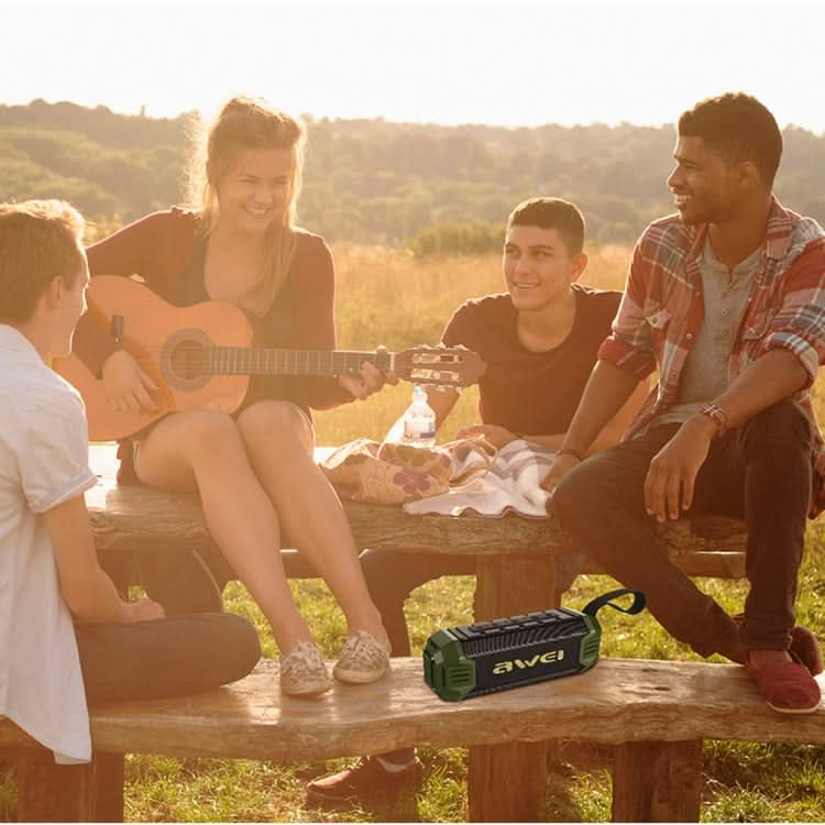 awei Y280 IPX4 Bluetooth Speaker Power Bank with Enhanced Bass, Built-in Mic, Support FM / USB / TF Card / AUX