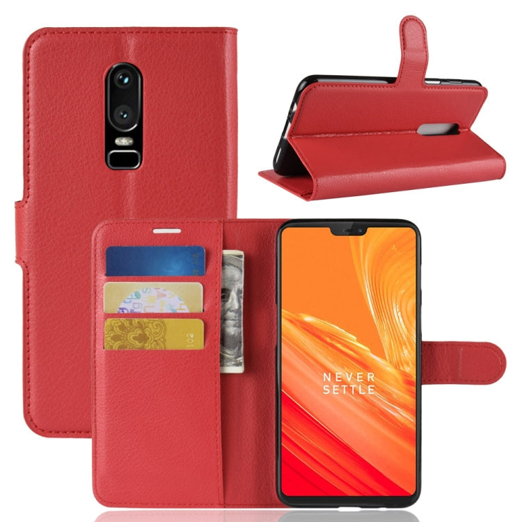 For OnePlus 6 Litchi Texture Horizontal Flip Leather Case with Holder & Card Slots & Wallet My Store