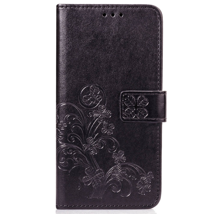 Lucky Clover Pressed Flowers Pattern Leather Case for OnePlus 6T, with Holder & Card Slots & Wallet & Hand Strap My Store