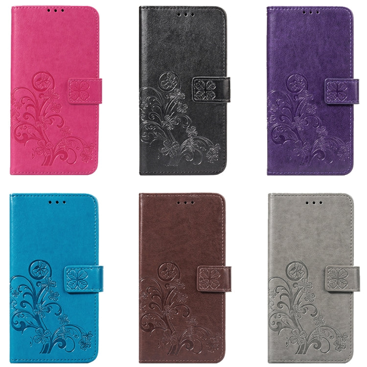 Lucky Clover Pressed Flowers Pattern Leather Case for OnePlus 6T, with Holder & Card Slots & Wallet & Hand Strap My Store