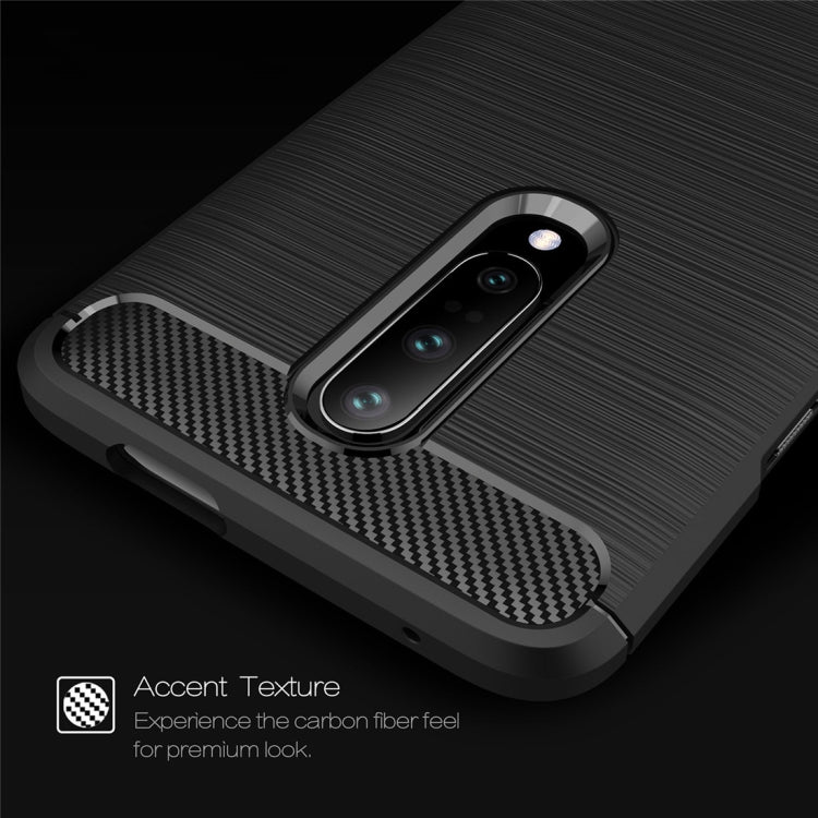 Brushed Texture Carbon Fiber Shockproof TPU Case for OnePlus 7 My Store