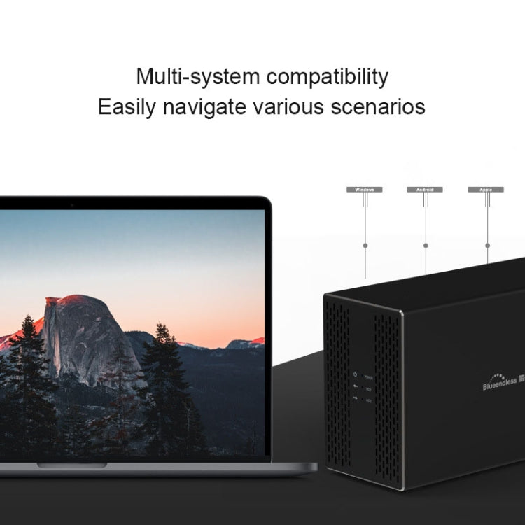 Blueendless USB-B Interface 3.5 inch 2 Bay RAID Combination Array HDD External Enclosure