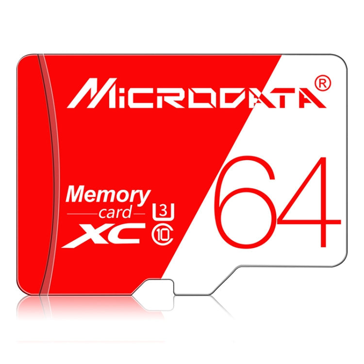 MICRODATA 64GB High Speed U3 Red and White TF(Micro SD) Memory Card