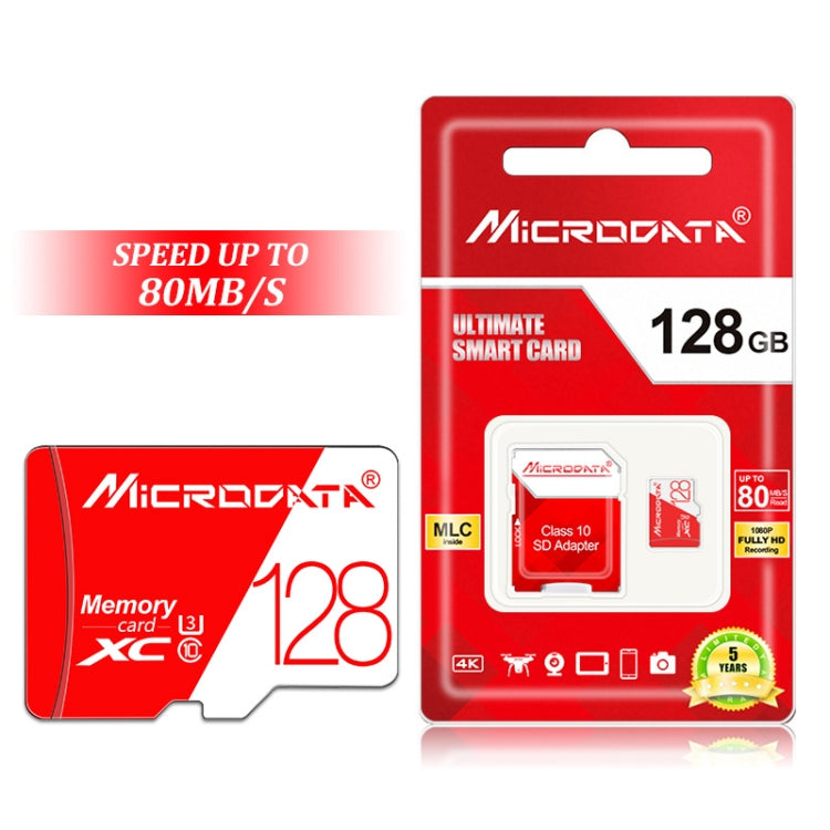 MICRODATA 128GB High Speed U3 Red and White TF(Micro SD) Memory Card My Store