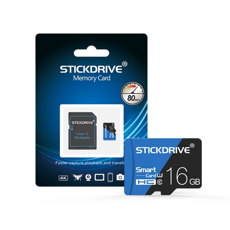 STICKDRIVE 16GB High Speed U1 Blue and Black TF(Micro SD) Memory Card My Store