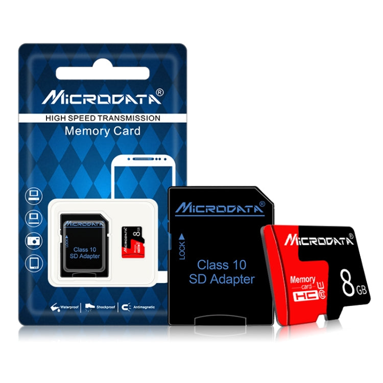 MICRODATA 8GB U1 Red and Black TF(Micro SD) Memory Card My Store