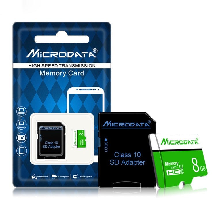 MICRODATA 8GB U1 Green and White TF(Micro SD) Memory Card