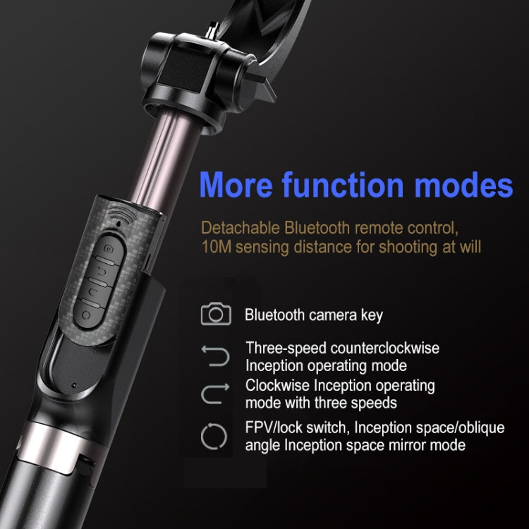 H202 Handheld Gimbal Stabilizer Foldable 3 in1 Bluetooth Remote Selfie Stick Tripod Stand for Smart Phone, Quad-Key Control