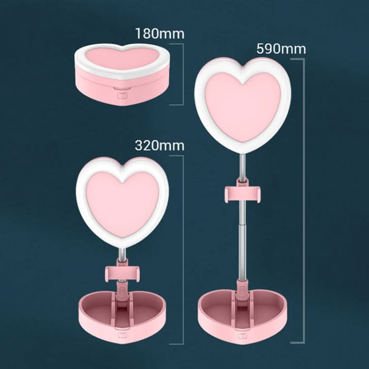 G5 Heart Shape Multi-function Live Broadcast Beauty Fill Light Mobile Phone Holder My Store