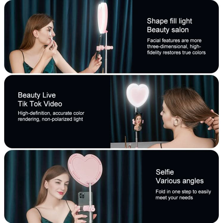 G5 Heart Shape Multi-function Live Broadcast Beauty Fill Light Mobile Phone Holder My Store