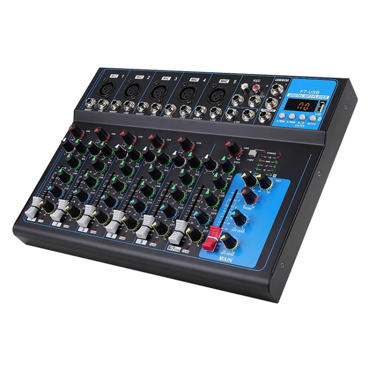 F7 Home 7-channel Bluetooth USB Reverb Mixer, US Plug