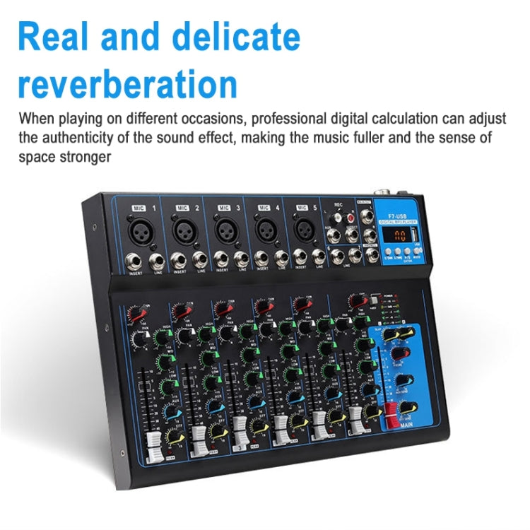 F7 Home 7-channel Bluetooth USB Reverb Mixer, US Plug My Store