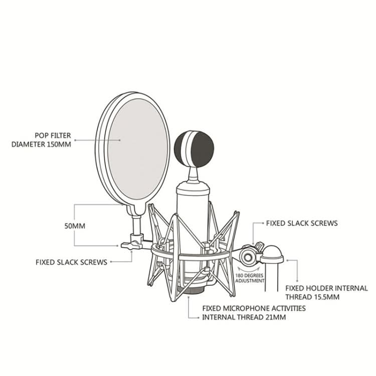 SH-100 Live Microphone ABS Shockproof Bracket My Store