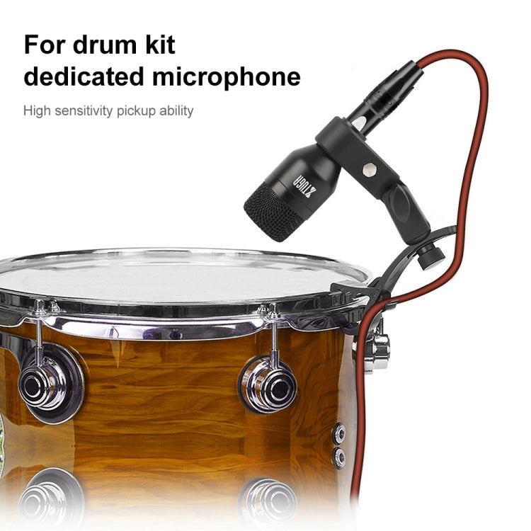 XTUGA DI7 7-Piece Wired Dynamic Drum Mic Kit Kick Bass Tom/Snare Cymbals Microphone Set with XLR Cables