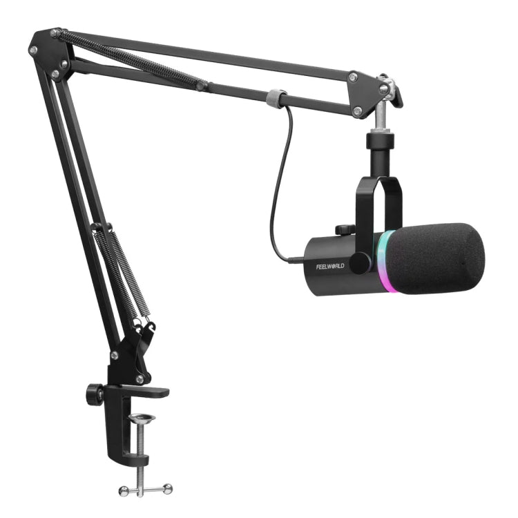 FEELWORLD PM1-AS XLR/USB Dynamic Microphone for Podcasting Recording Gaming Live Streaming with Boom Arm Reluova