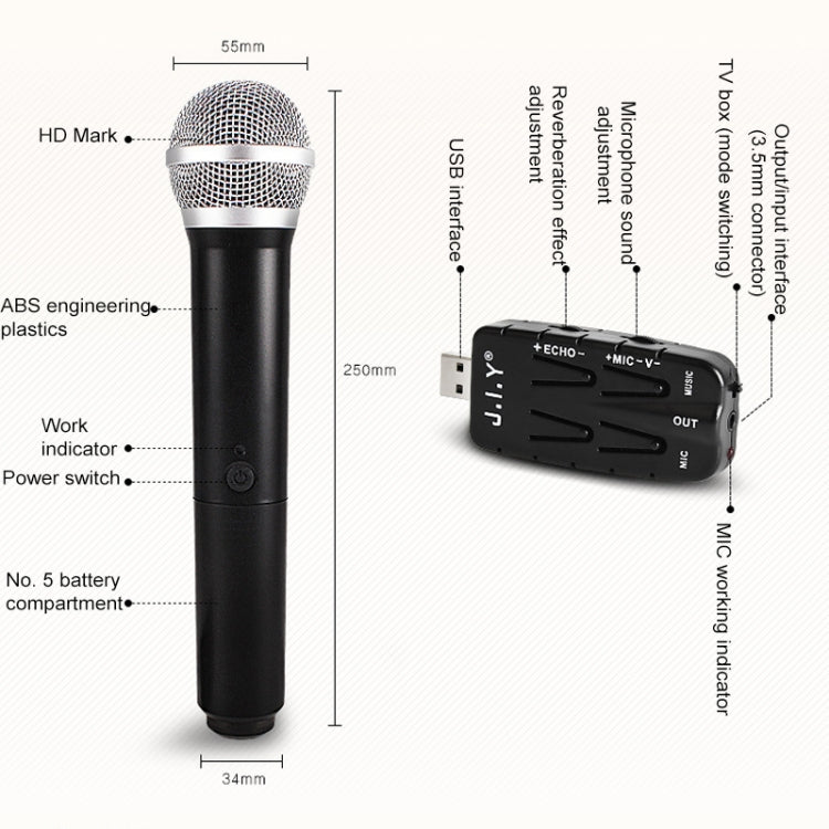 J.I.Y K Song Wireless Microphones for TV PC with Audio Card USB Receiver My Store