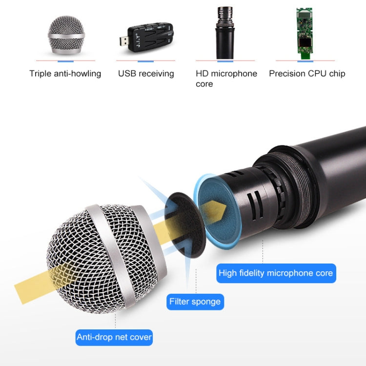 J.I.Y K Song Wireless Microphones for TV PC with Audio Card USB Receiver My Store